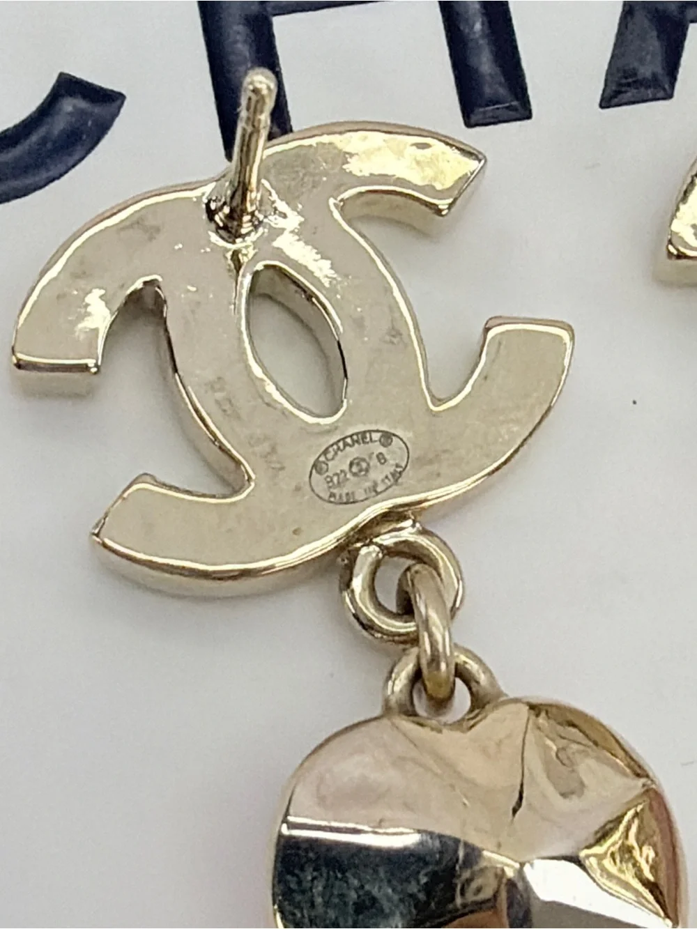 CHANEL CC Earrings Metal Gold Pink White